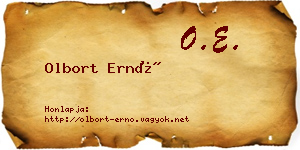 Olbort Ernő névjegykártya